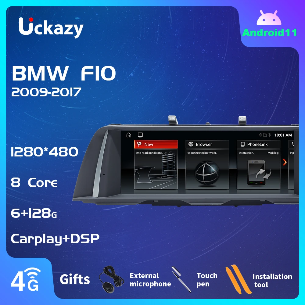 Автомобильный DVD-плеер Uckazy 8 ядер Android 11 для BMW 5 серии F10 F11 2010-2016 CIC NBT радио