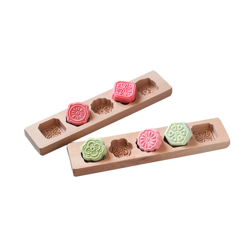 XUNZHE Kitchen Baking Mold 5 Flower Patter Wood Molds Moon Cakes Model Rice Cookies Muffins Make Pastry Helper | Дом и сад