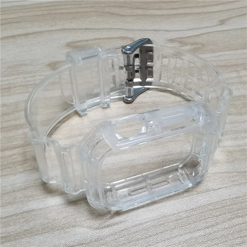 

Case+Strap For Apple Watch Band 44mm 40mm 42mm/38mm Accessories Soft Silicone Transparent Bracelet iWatch series 5 4 3 6 SE
