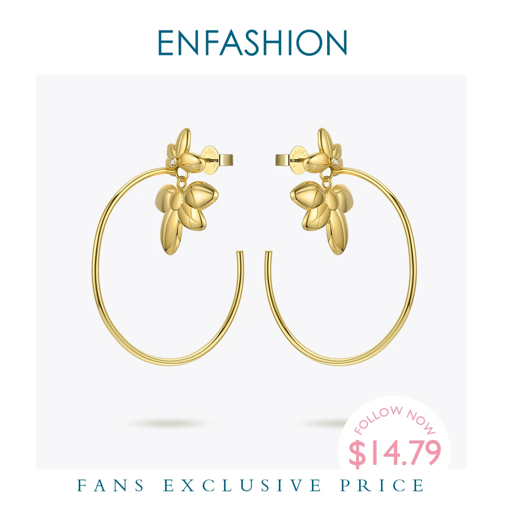 ENFASHION серьги кольца цветок для женщин золотой цвет массивные большие круглые