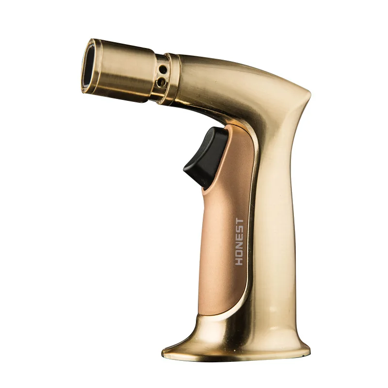 

Ветрозащитная Бутановая Зажигалка, многоразовая зажигалка с четырьмя пламенями для готовки, барбекю, походов на открытом воздухе