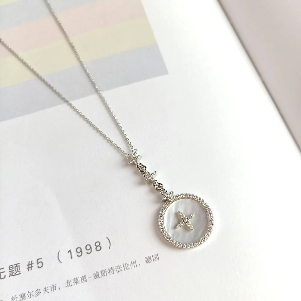 Новое модное ожерелье с кулоном в виде звезды из кубического циркония роскошное