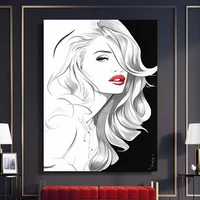 canvas sketch girl portrait paintings home decoration nordic style modular pictures hd print poster living room wall art frame