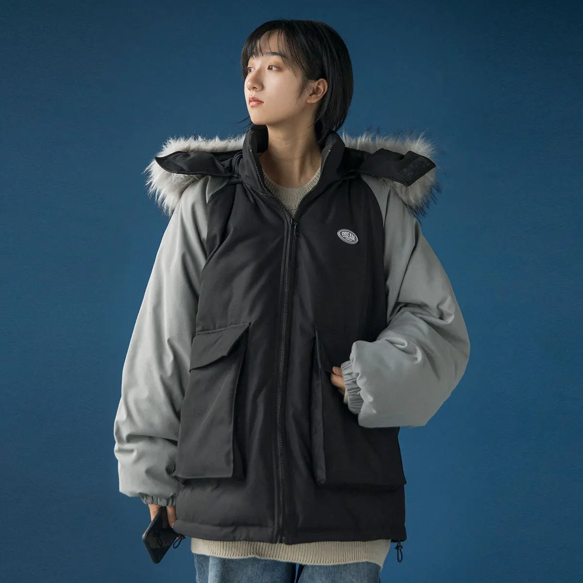 Парка Luck A Утепленная зимняя высококачественная Съемная шапка корейское