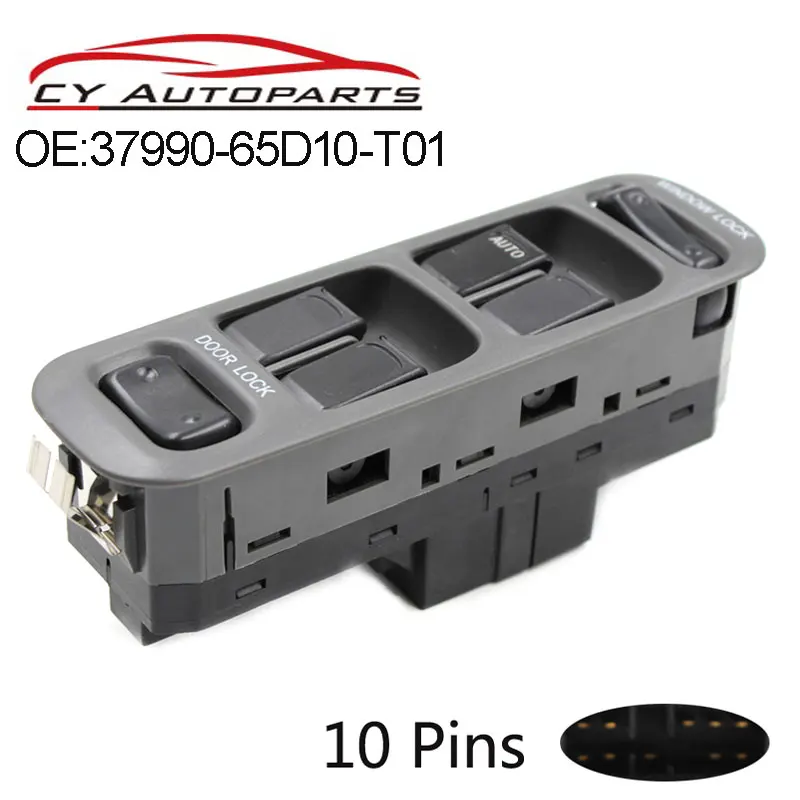 

10-контактный передний левый переключатель стеклоподъемника для Suzuki Grand Vitara XL-7 BALENO Casement 37990-65D10-T01 3799065D10T01