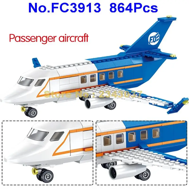 Fc3913 864 шт. городской аэропорта центр самолета Jet 8 строительные блоки игрушка |