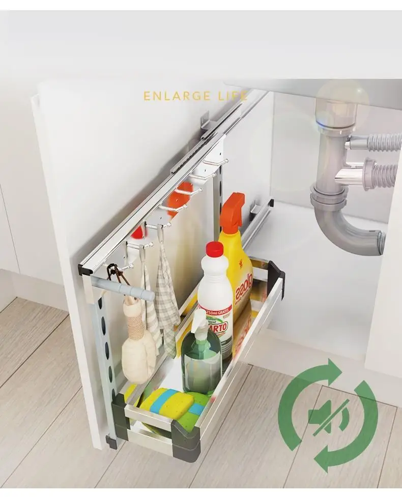 Rangement кухни Cucina Organizador Cocina Нержавеющая сталь Cozinha Органайзер Кухня шкаф Cestas Para Organizar корзина