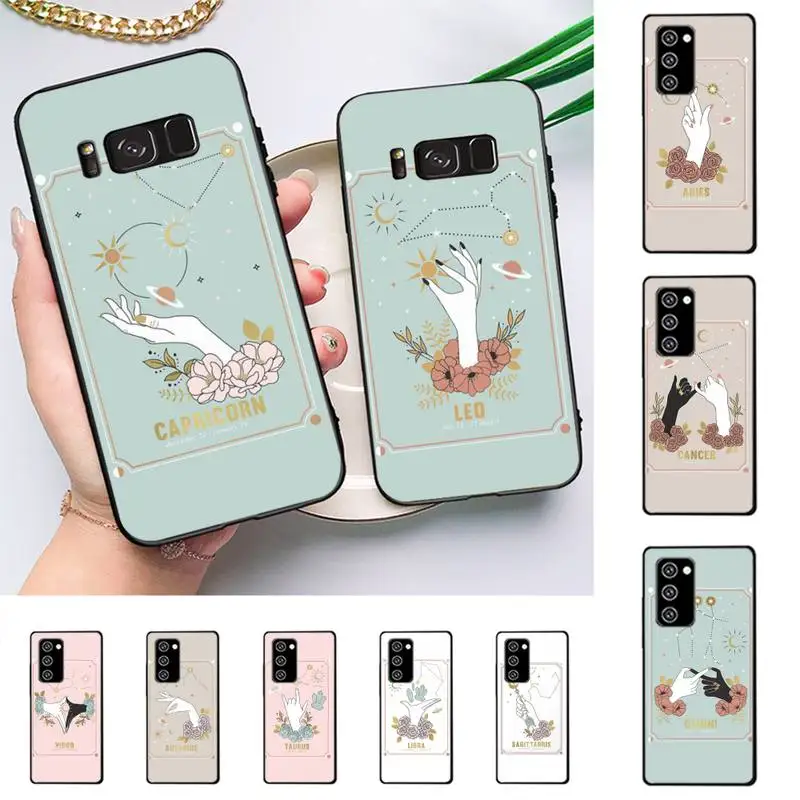 

12 Constellation Straight Edge Phone Case For Samsung Galaxy Note 10Pro 20ultra cover for note 20 note10lite M30S