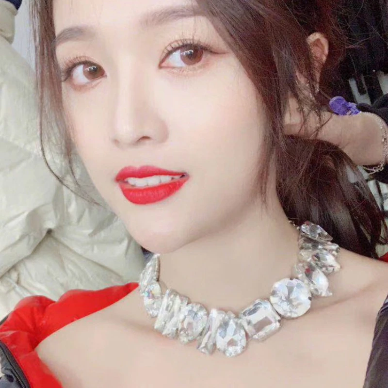 

Fashion jewelry birthstone natural water drop pendant necklace gem gem crystal DIY glamorous women's necklace wedding jewelry