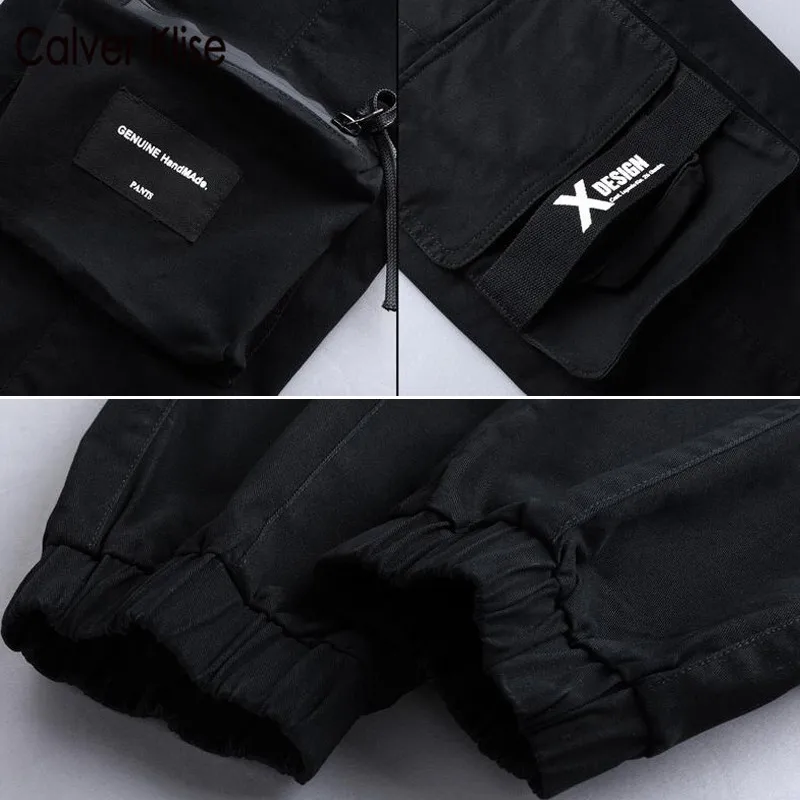 

Calver Klise High Street Multi-Pocket Cargo Pants Men Fashion 2020 Streetwear Harajuku Hip Hop Joggers Sweatpant Harem Trousers