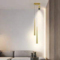 modern creative led line long chandelier background wall art lamp personality simple living room bedroom bedside chandelier