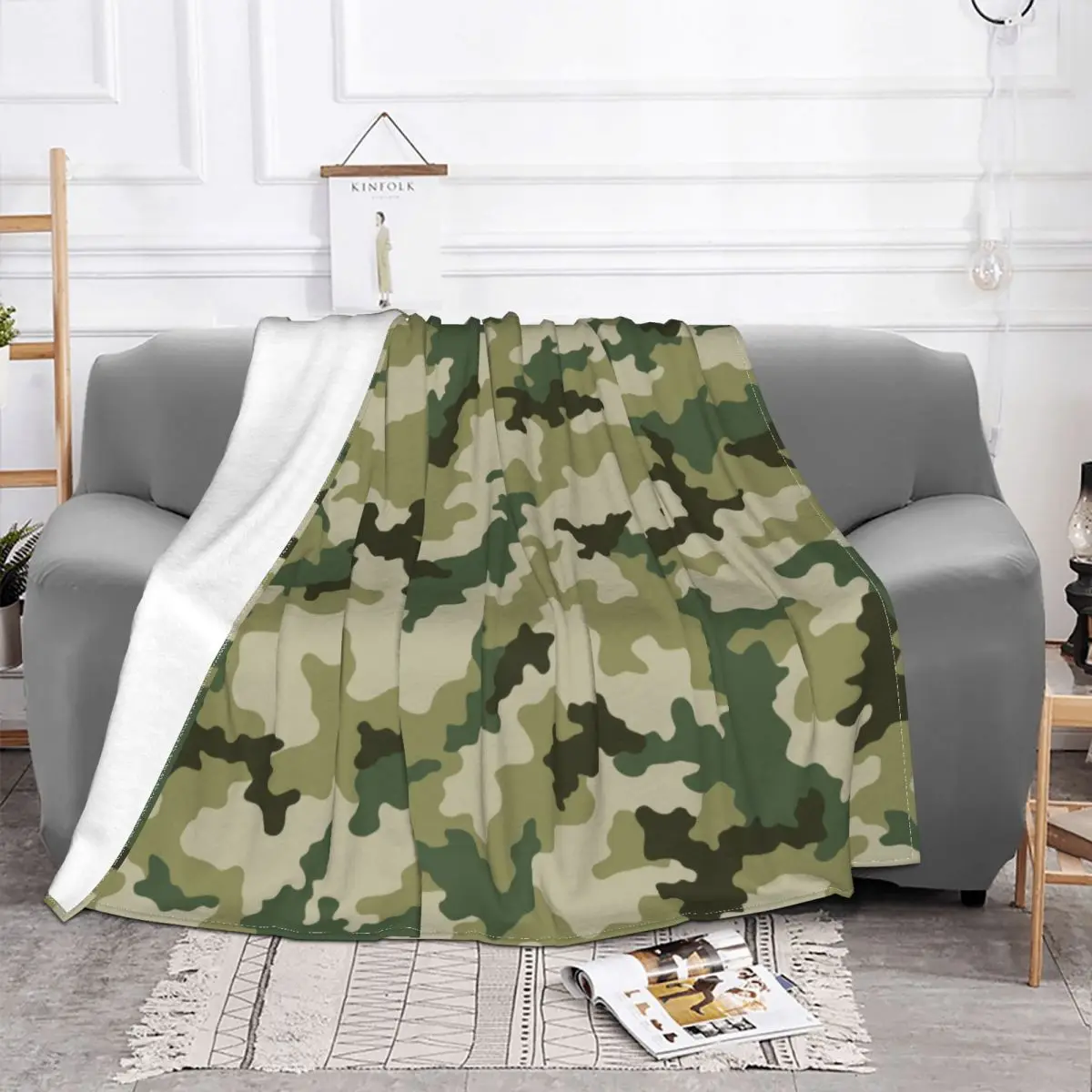 Russian Woodland Camouflage Blanket Autumn/Winter Soldier Military Portable Soft Throw for Sofa Bedroom Bedding Throws | Дом и сад