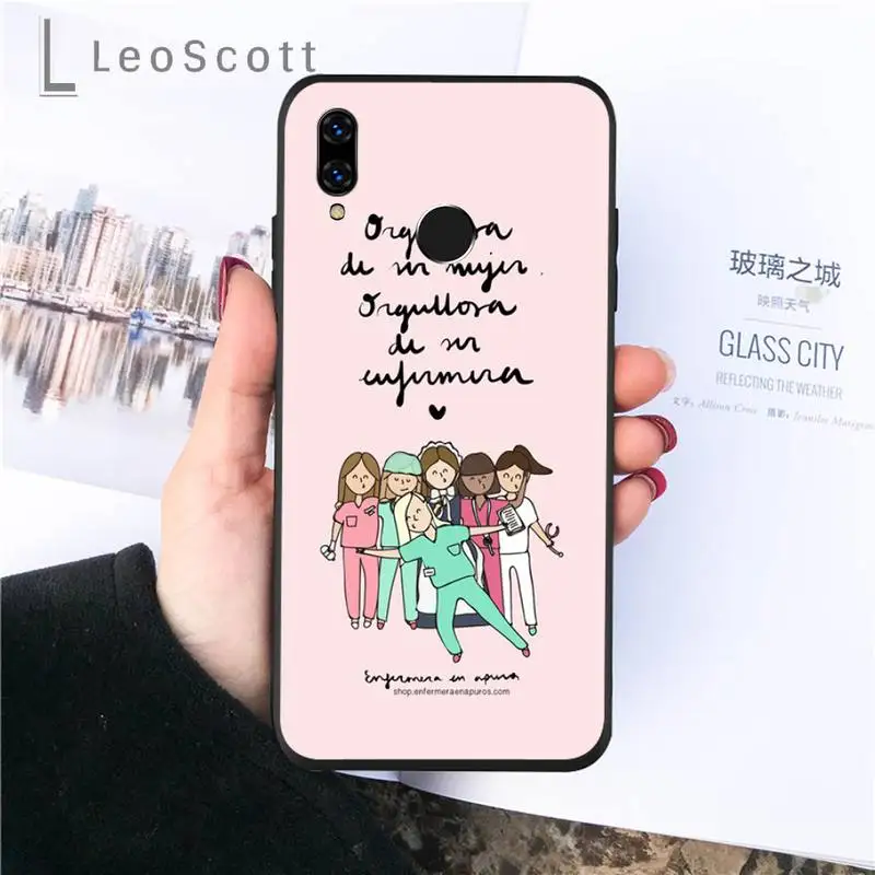 

Spain Cartoon Medicine Doctor Nurse Phone Case For Huawei P9 P10 P20 P30 Pro Lite smart Mate 10 Lite 20 Y5 Y6 Y7 2018 2019