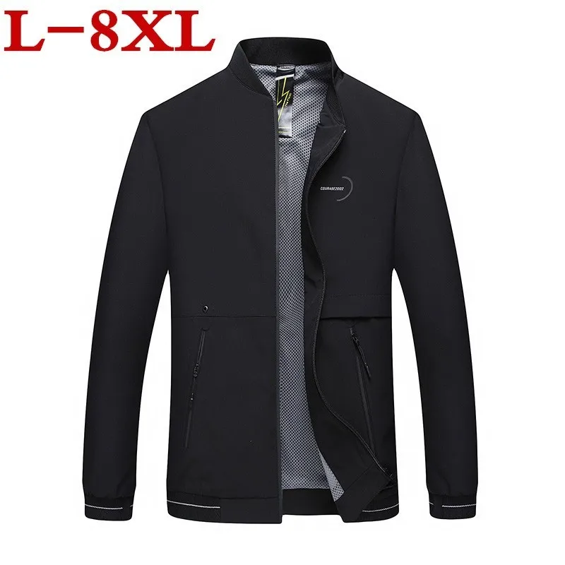 

8xl high quality Plus Size 7xl Spring Autumn Bomber Men Casual Slim Patchwork Windbreaker Jacket Male Outwear Zipper Coat