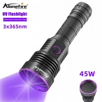 alonefire sv43 3x365nm 45w uv flashlight black light led violet light flashlight for urine detector for catspet stains scorpion