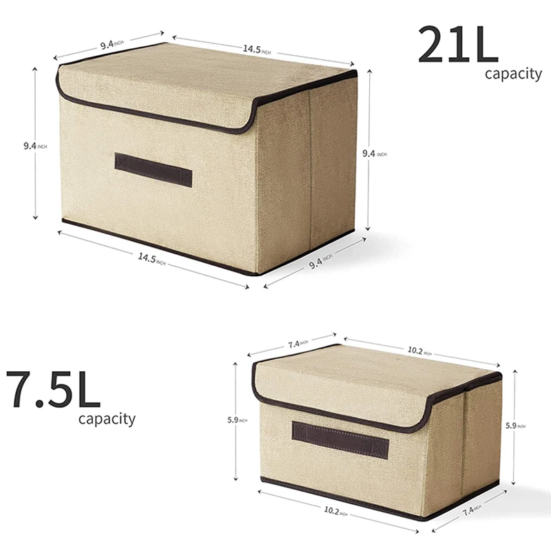 

Storage Bins with Lids,Fabric Storage Boxes with Handles,Collapsible Large Storage Basket Box Organizer