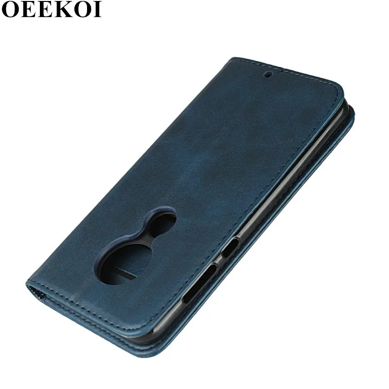 Кожаный чехол-бумажник OEEKOI с магнитной застежкой в полоску для Moto G7 | Мобильные