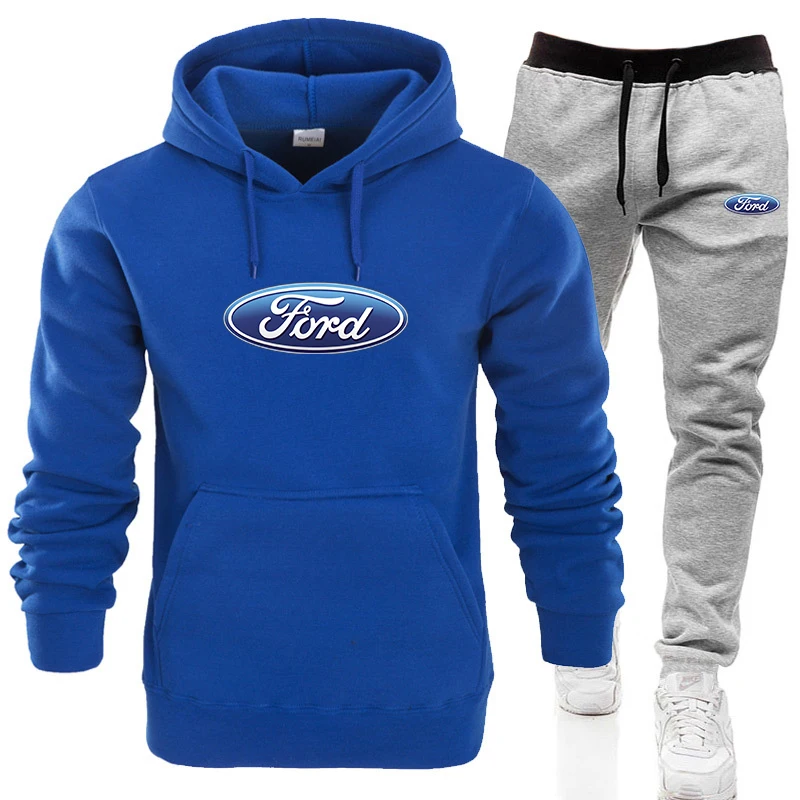 

Mens Tracksuit Ford Car Logo Print Hoodie Sweatshirt&Pant 2 Piece Outdoors Sport Suits Streetwear Casual Fashion Men Women Sets