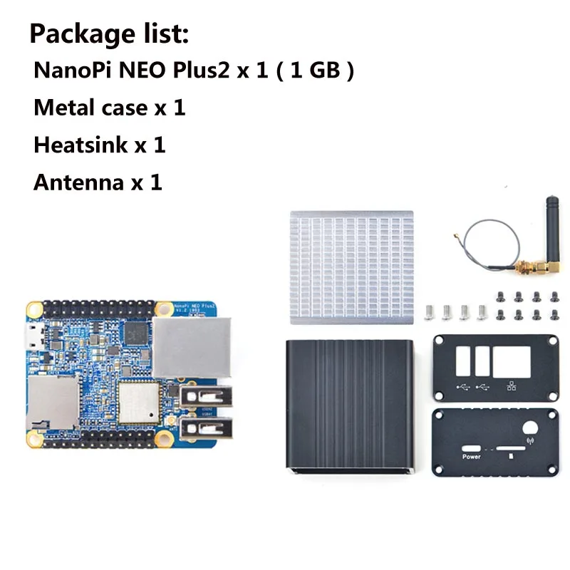 Светло-голубой Friendly NanoPi NEO Plus2 all-in-one H5 Gigabit Ethernet port IoT development board WiFi Bluetooth with Metal case with Heatsink - Цвет: Светло-голубой