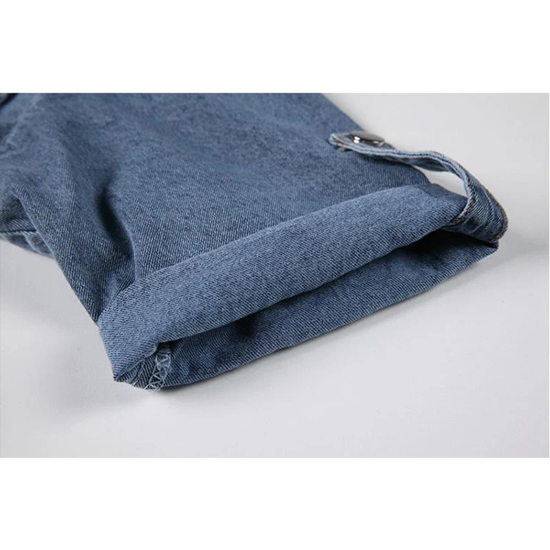 

Denim Rompers Women 2021 Summer New High Waist Wide Leg Turn Down Collar Short Sleeve Lady Streetwear Jeans Jumpsuits Female