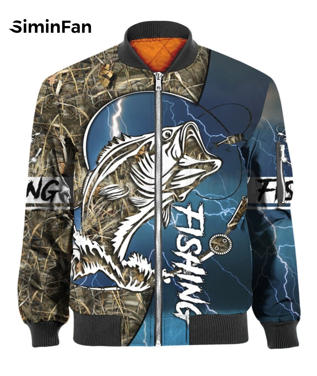 

Love Bass Fishing Camo 3D Printed Mens Bomber Jackets Unisex Punk Zip Flight Jacket Harajuku Women Streetwear Winter Thick Coats