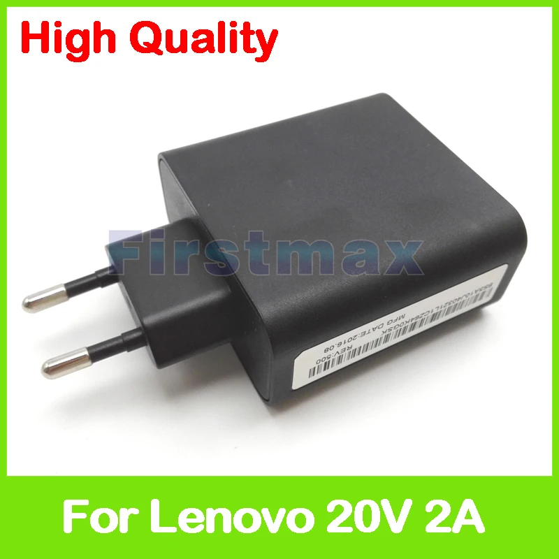 Without USB Cable 20 в, 2 А, 5,2 в, 2 А, USB адаптер переменного тока для lenovo Yoga 3 Pro-1370, только для Core i3, i5, зарядное устройство для планшета, 36200576 ADL40WDE, штепсельная вилка европейского стандарта - Цвет: Without USB Cable