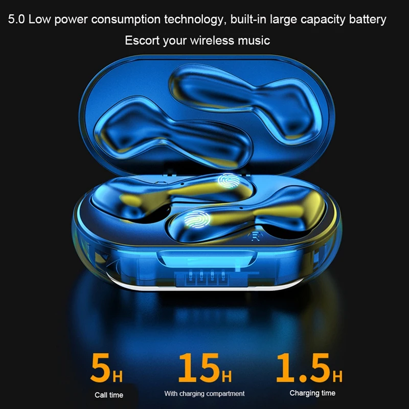 

TWS Long Life Fingerprint PressBluetooth 5.0 Stereo Sports Comfortable in Ear Earphone More Close to the Ear and Firmer