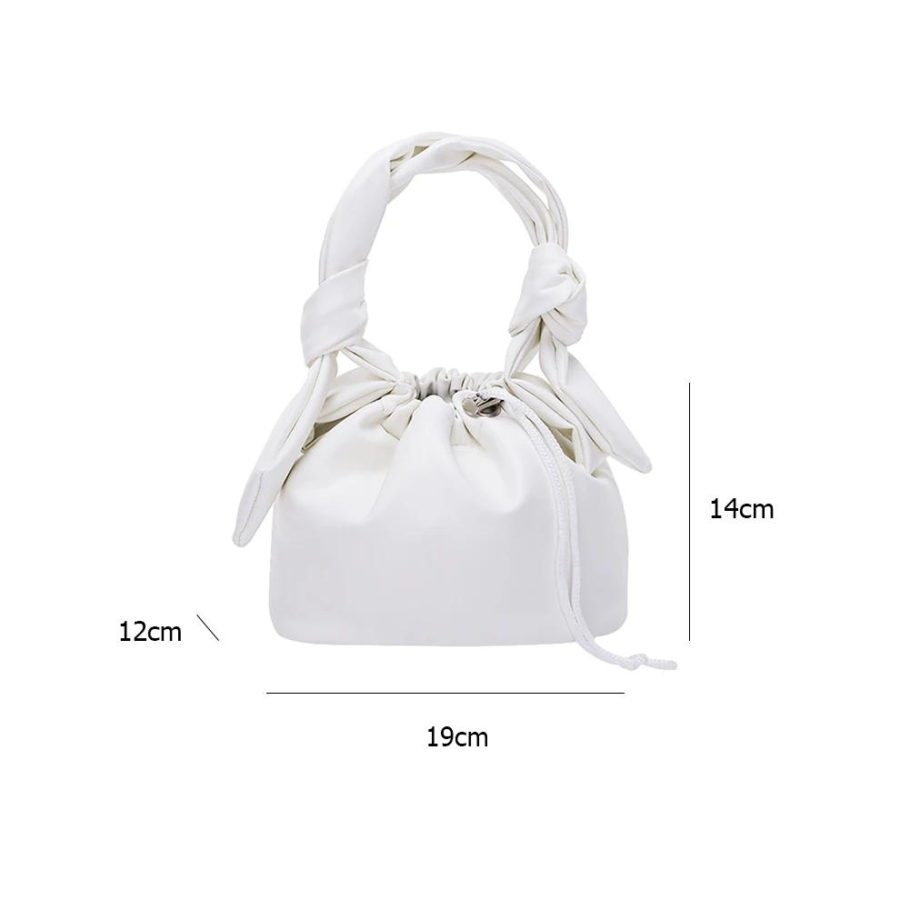 

Fashion Classic Texture Pleated Shoulder Bucket Bags For Women Casual Women Drawstring Crossbody Handbags Chain PU Leather Totes