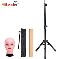 alileader cheap wig stand tripod with bald mannequin head for making wig display female mannequin head adjustable wig head stand