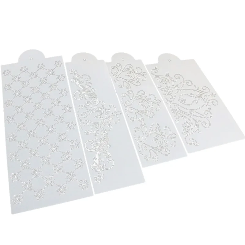 

Plastic Baking Tool Side Decor Mould Damask Lace Flower Border Fondant Cake Stencil Mold Cake Decorating Tool Supplies