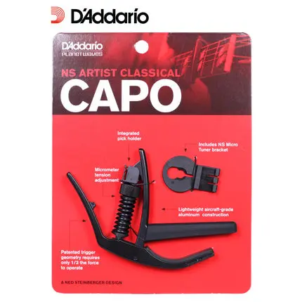 Классический капо D'addario Planet Waves для классической гитары черный художника с