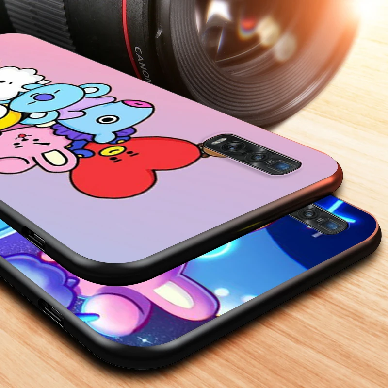 

Fashion Cute BT21 for OPPO Find X2 A93 A92 A73 A72 A53 A53S A32 A12 A11X A1K A5 Neo Pro Lite Black Phone Case