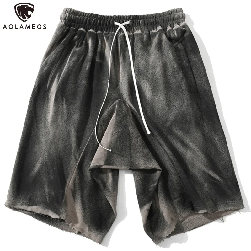 

JING ZHE Summer Tie-dyed Shorts Men Retro Casual Pants High Street Hip Hop Streetwear Couple Fashion Harajuku Loose Sweatshorts
