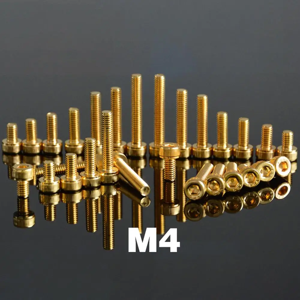 10 шт. M2/2,5/3/4 Золотой 12,9 Класс сплав Сталь Шестигранная Кепки Специальное крепление на голову на шурупе-DIN912 DIY модель автомобиля мебели крепеж