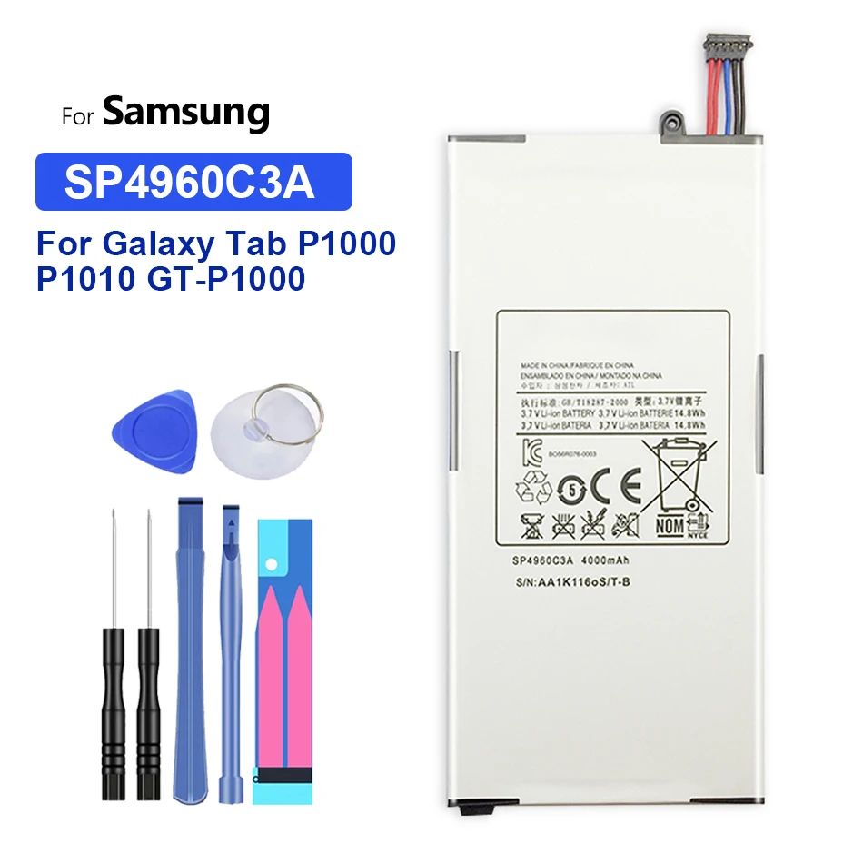 Аккумулятор для планшета Samsung Galaxy Tab P1000 P1010 GT 4000 мА/ч SP4960C3A с номер отслеживания