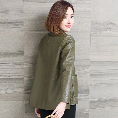 Tao Ting Li Na Women Spring Genuine Real Sheep Leather Jacket R34