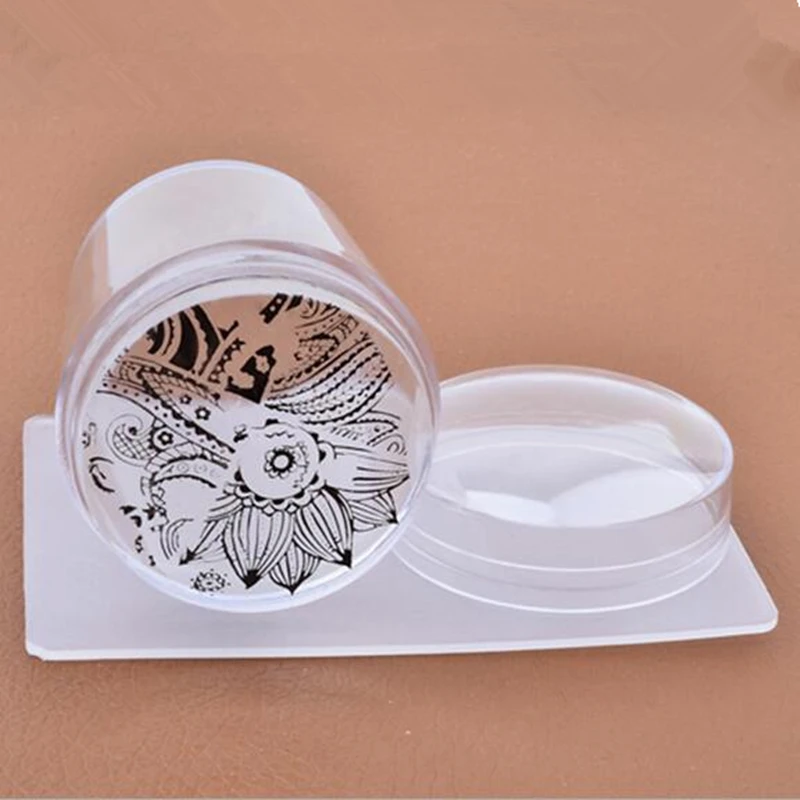 3.8 CM Big Head Jelly Silicone Stamper Transparent Stamp Scraper Transfer Stamping Plate Cap Templates Tools Nail Art Manicure | Красота и