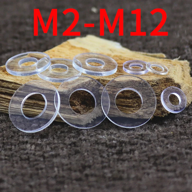 Soft Hard PVC Thin Plastic Clear Washer Shock-proof And Leak-proof Gasket Insulation Screw M2 M2.5 M3 M4 M5 M6 M8 M10 M12