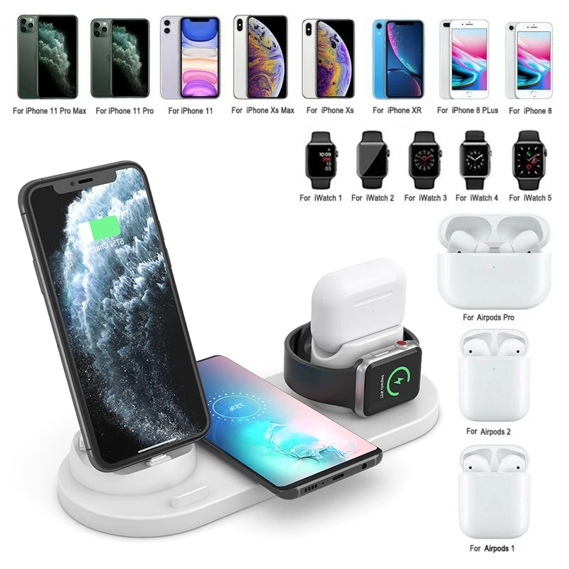 3 in 1 wireless charger stand for iphone samsung xiaomi iwatch airpods qi wireless chargers 15w fast charging station dock free global shipping