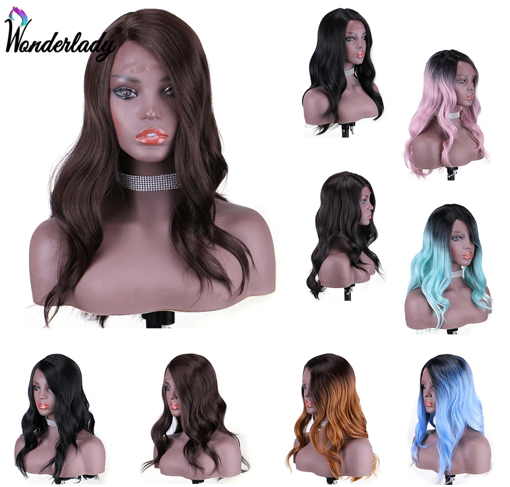 WonderLady 20 дюймов Волнистые Синтетические парики для чернокожих женщин натуральные