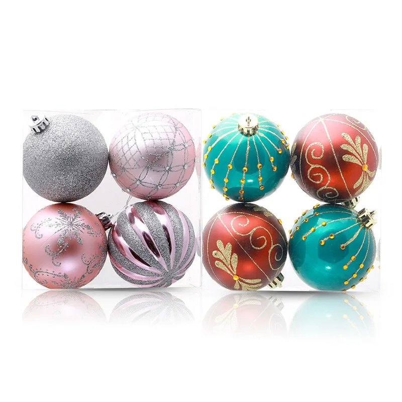 Рождественская елка Подвески 4 шт. Ёлочные шары сверкающие декоративный