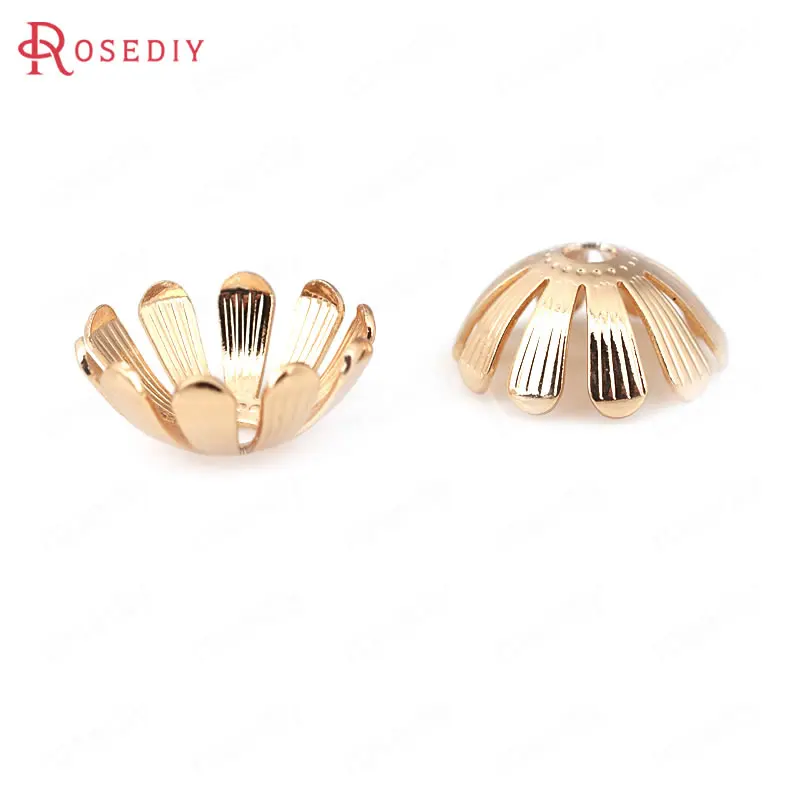 Латунные бусины с покрытием 24-каратным золотом 13 мм 10 шт. | Украшения и аксессуары