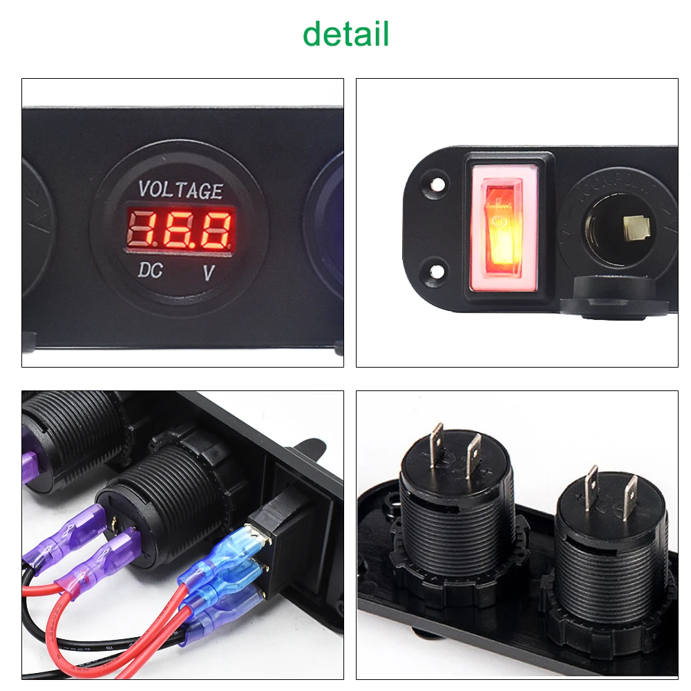 Автомобильный USB прикуриватель цифровой вольтметр зарядное устройство с двумя
