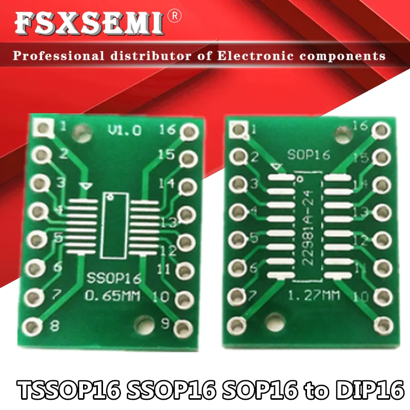 10 шт. TSSOP16 SSOP16 SOP16 к DIP16 плата передачи DIP Pin шаг адаптер PCB sop16 ssop16 smd Pinboard |