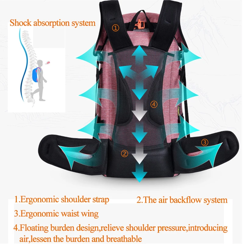 Водонепроницаемый рюкзак Anmeilu для велоспорта на 50 л с чехлом от дождя бега