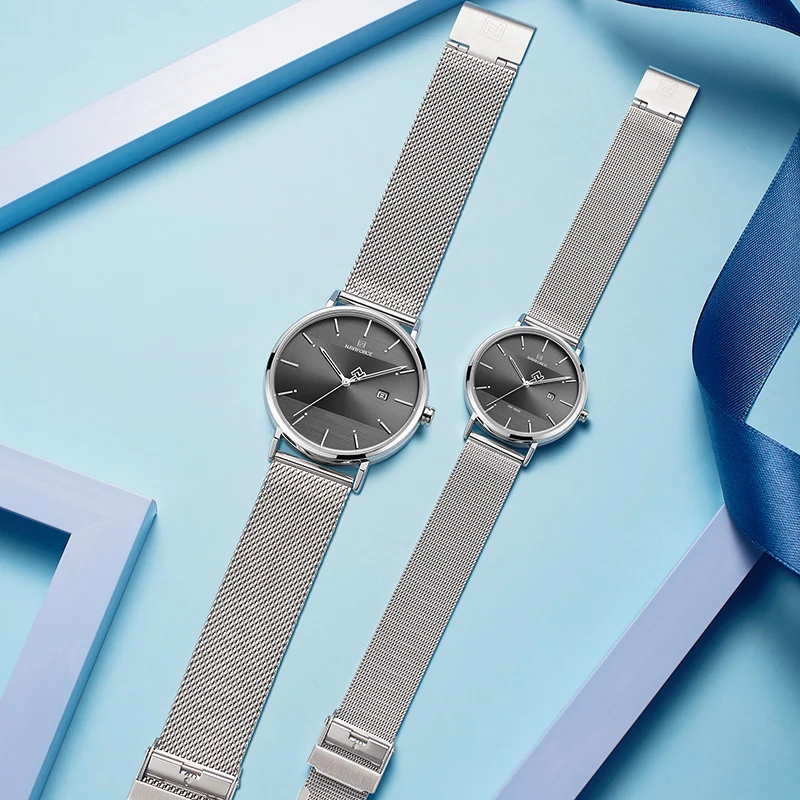 2020 мужские часы NAVIFORCE Топ бренд роскошные парные с водонепроницаемым стальным