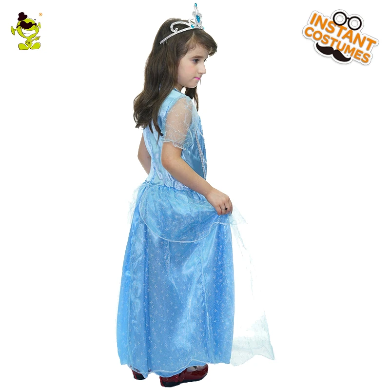Костюм принцессы для девочки детская одежда голубого цвета косплея на