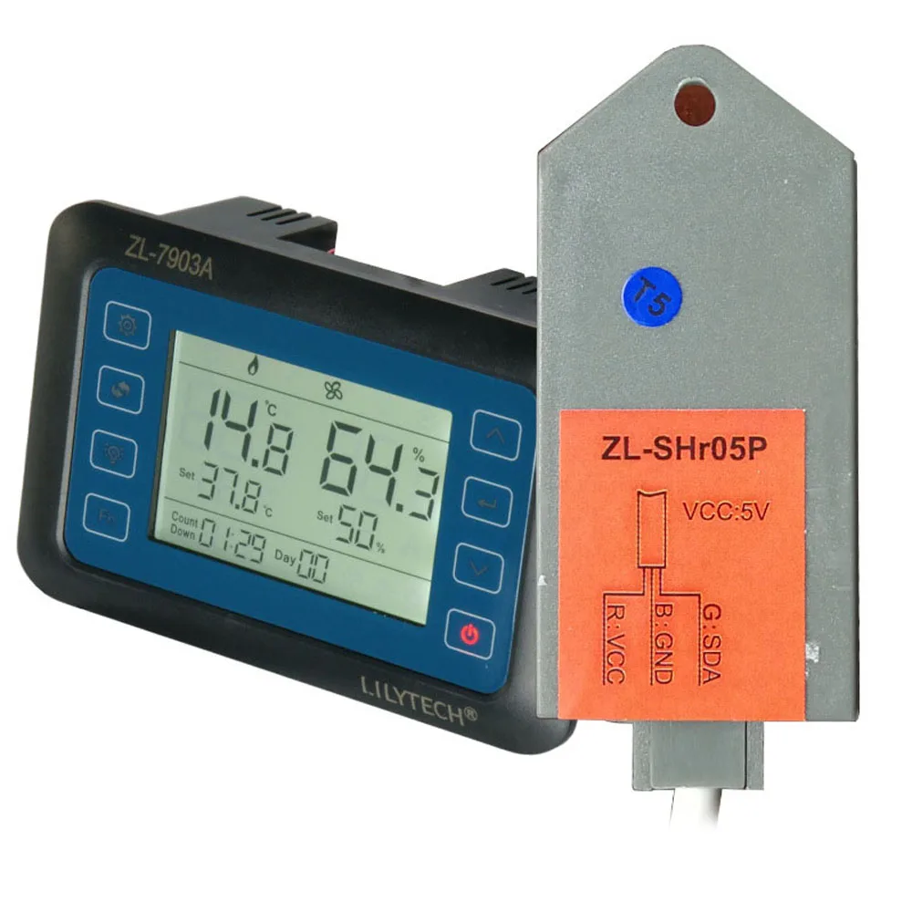 

Инкубатор 100 ~ 240 В ZL-7903A, контроль температуры и влажности, ПИД-регулятор, внешнее управление SSR, реле контроля температуры