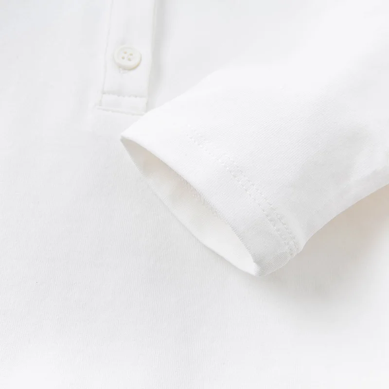 DB14915 dave bella/Осенняя Милая футболка с вышивкой и пуговицами для маленьких девочек