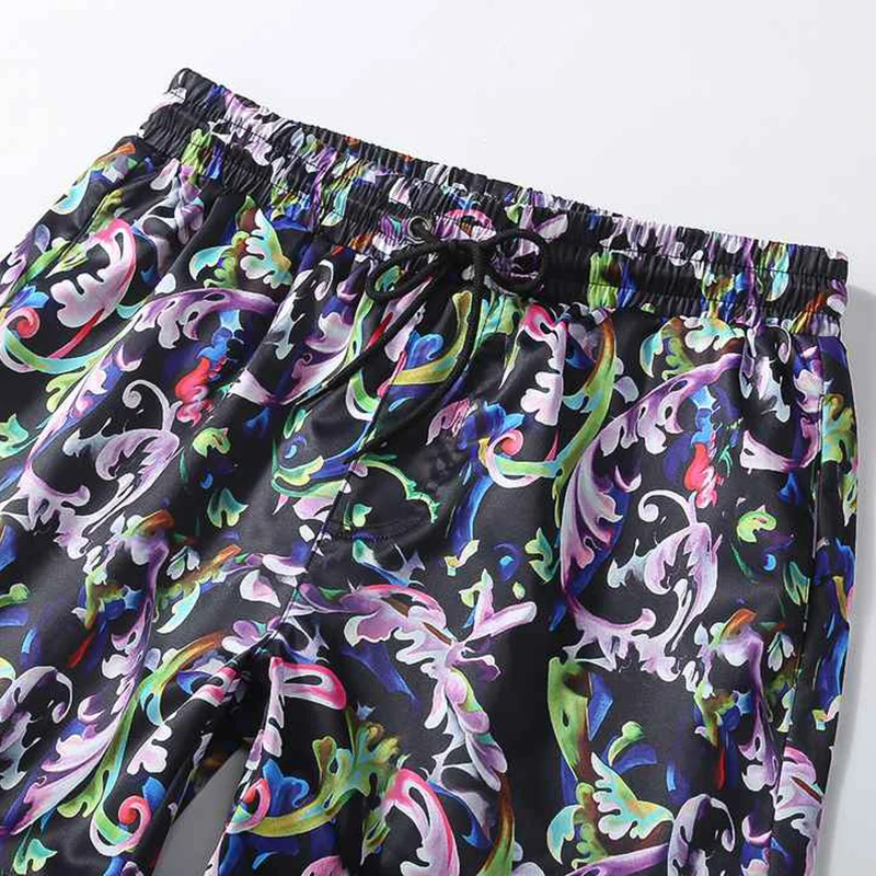European Summer New Casual Shorts Men's Brand Exquisite Printing Beach Pants Trendy Sports Five-Point